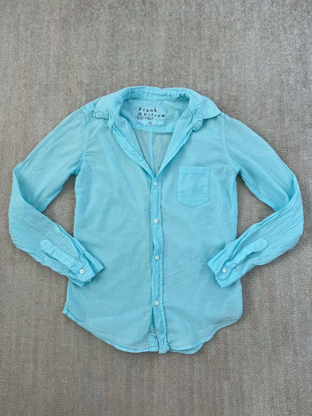 Frank & Eileen Barry Cotton Long Sleeve Button Up Shirt Top S